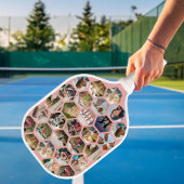 幾何六角パターンフォトコラージュ ピックルボールラケット