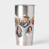 幾何六角パターンフォトコラージュ 保温保冷タンブラー (左面)