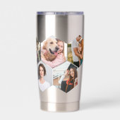 幾何六角パターンフォトコラージュ 保温保冷タンブラー (背面)