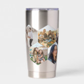 幾何六角パターンフォトコラージュ 保温保冷タンブラー (正面)