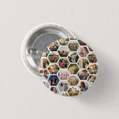 幾何六角パターンフォトコラージュ 缶バッジ (正面&裏面)