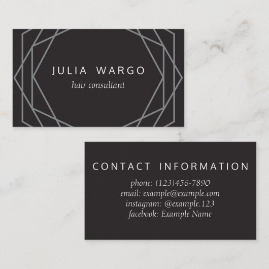 幾何六角 名刺 (正面/裏面)