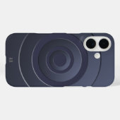 幾何円モダン青(任意のイニシャル) Case-Mate iPhoneケース (裏面 (横))