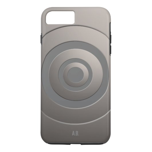 幾何円銀モダン(任意のイニシャル) Case-Mate iPhoneケース (裏面)