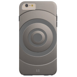 幾何円銀モダン(任意のイニシャル) iPhone 16ケース