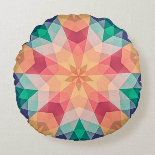 幾何写真幾何学的アートデザインメタルO ラウンドクッション (正面)