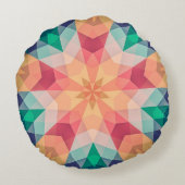 幾何写真幾何学的アートデザインメタルO ラウンドクッション (裏面)