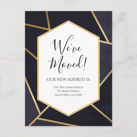 幾何動モダン動アナウンスのはがき ポストカード (正面)