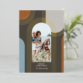 幾何同心モダン金アーチ1写真 箔シーズンカード (立ち正面)