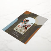 幾何同心モダン金アーチ1写真 箔シーズンカード (回転した状態)