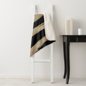 幾何名門私立校風のパターン黒と金ゴールドストライプ シェルパブランケット (インサイチュ)