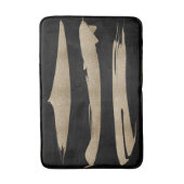 幾何名門私立校風のパターン黒と金ゴールドストライプ バスマット (正面縦)