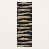 幾何名門私立校風のパターン黒と金ゴールドストライプ ヨガマット (正面)