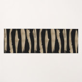 幾何名門私立校風のパターン黒と金ゴールドストライプ ヨガマット (正面(横))