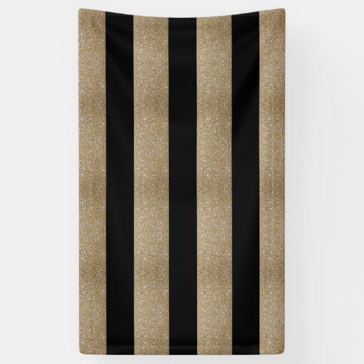 幾何名門私立校風のパターン黒と金ゴールドストライプ 横断幕 (縦)