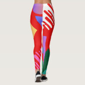 幾何名門私立校風の赤チリ背景スパイシーなシック レギンス (裏面)