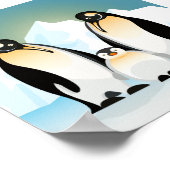 幾何図解入りの、写真付きのペンギンが立っていたベビー ポスター (角)