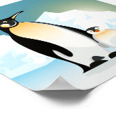 幾何図解入りの、写真付きのペンギンが立ってベビー ポスター (角)