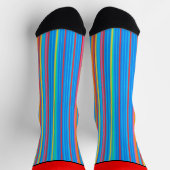 幾何垂直ストライプ赤い上 ソックス (上部)