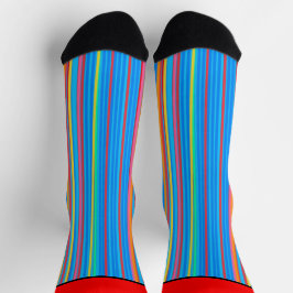 幾何垂直ストライプ赤い上 ソックス