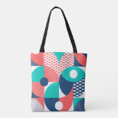幾何壁背景モダンヴィンテージ トートバッグ (裏面)
