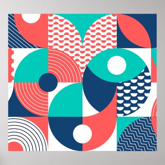 幾何壁背景モダンヴィンテージ ポスター (正面)