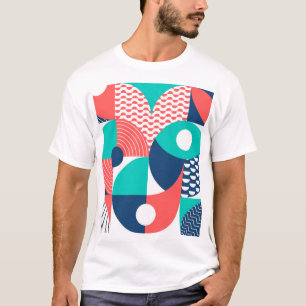 幾何壁背景モダンヴィンテージ Tシャツ