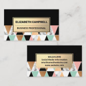 幾何大理石カラータイルパターン 名刺 (正面/裏面)