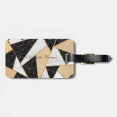 幾何大理石テクスチャ、フレームモノグラム ラゲッジタグ (裏面横)
