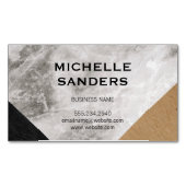 幾何大理石レザーフェイククラフト マグネット名刺 (正面)