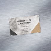 幾何大理石レザーフェイククラフト マグネット名刺 (インサイチュ)
