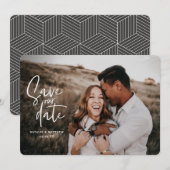 幾何学とスクリプトの結婚写真 セーブザデート (正面/裏面)