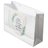 幾何学と緑のベビーシャワーパーティーが好評 ラージペーパーバッグ (正面アングル)