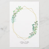 幾何学と緑のベビーシャワーパーティーが好評 便箋 (正面)