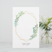 幾何学と緑のベビーシャワーパーティーが好評 便箋 (スタンド正面)