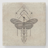 幾何学のシマウマのLongwingの神聖な蝶 ストーンコースター (正面)