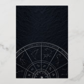 幾何学アーチの夜空シルバーフォイル ウェディング 箔招待状 (裏面)
