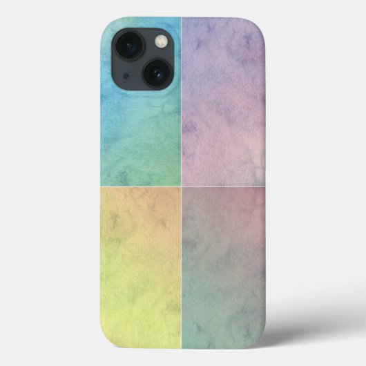 幾何学アート 水彩 スクエア 淡色カラフル Case-Mate iPhoneケース (裏面)