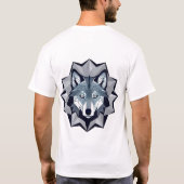 幾何学オオカミイラスト Tシャツ (裏面)