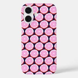 幾何学オレンジスライスミッドナイトマーケット iPhone 16ケース