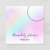 幾何学カスタムロゴPink Holigraphミニマリズム スクエア名刺 (正面)