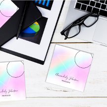 幾何学カスタムロゴPink Holigraphミニマリズム