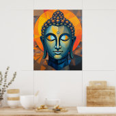 幾何学カラフルモダン術 | 抽象芸術 ポスター (キッチン)