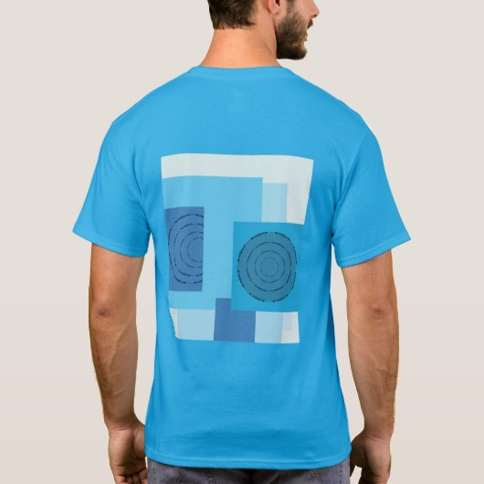 幾何学カラーブロック メンズTシャツ Tシャツ (裏面)