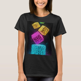 幾何学キューブ スーパー3Dネオン Tシャツ