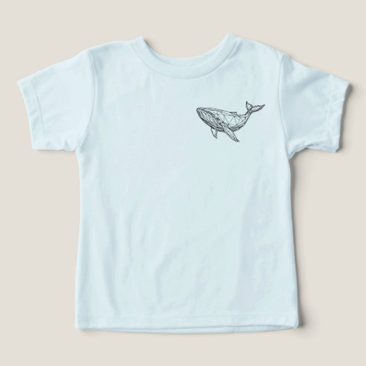 幾何学クジラ キッズTシャツ (デザイン正面)