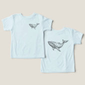 幾何学クジラ キッズTシャツ (デザイン正面&裏面)