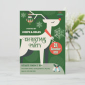 幾何学クラシック鹿クリスマス装飾 招待状 (スタンド正面)