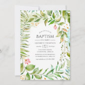 幾何学クリスタル グリーン Baptism 招待状 (正面)