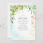 幾何学クリスタル グリーン Baptism 招待状 (正面)